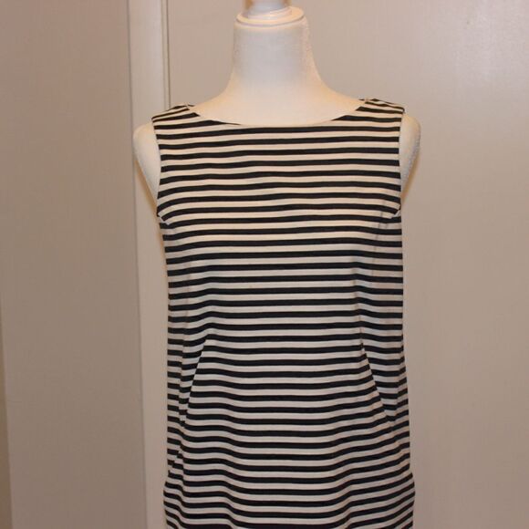 LAFAYETTE 148 Black and White Striped Midi Dress Women Size Small - Picture 8 of 13
